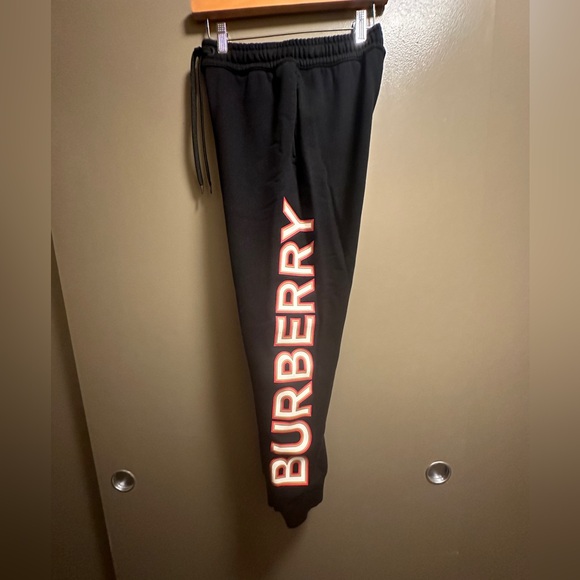 Burberry black cotton logo print joggers - Picture 4 of 6